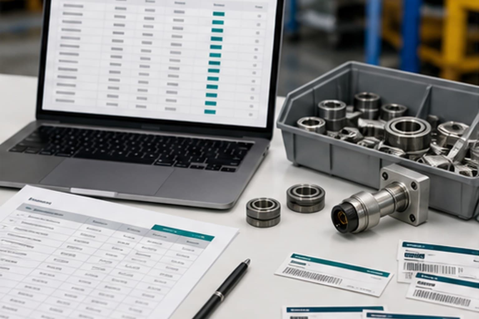 Bulk RFQ workflow with line item sheet and generic industrial parts